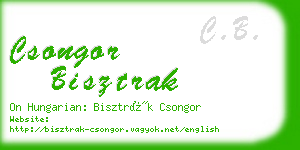 csongor bisztrak business card